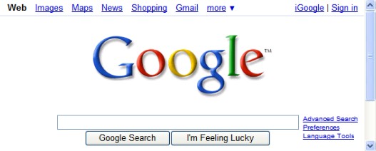 Image of Google's Home Page